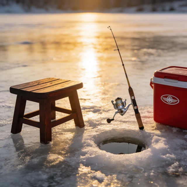 Pesca en hielo cañas